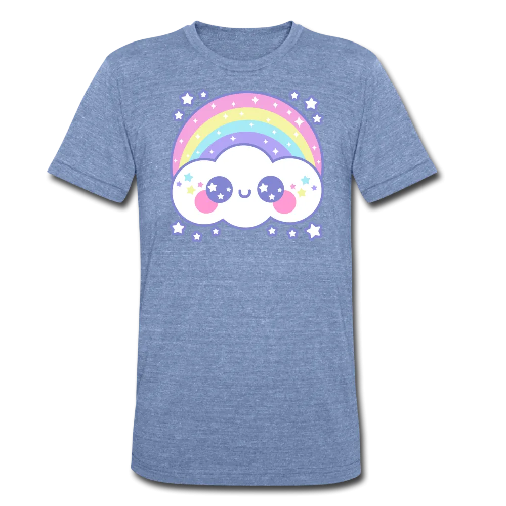 Happy Rainbow Cloud Unisex Tri-Blend T-Shirt
