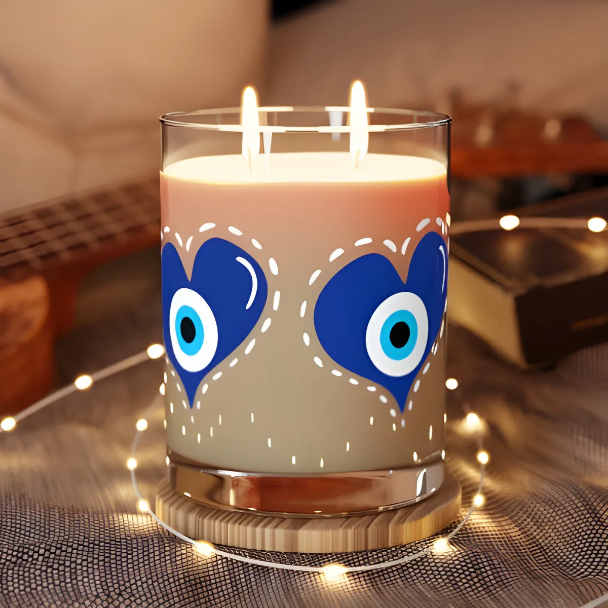 Heart Blue Eye Candle