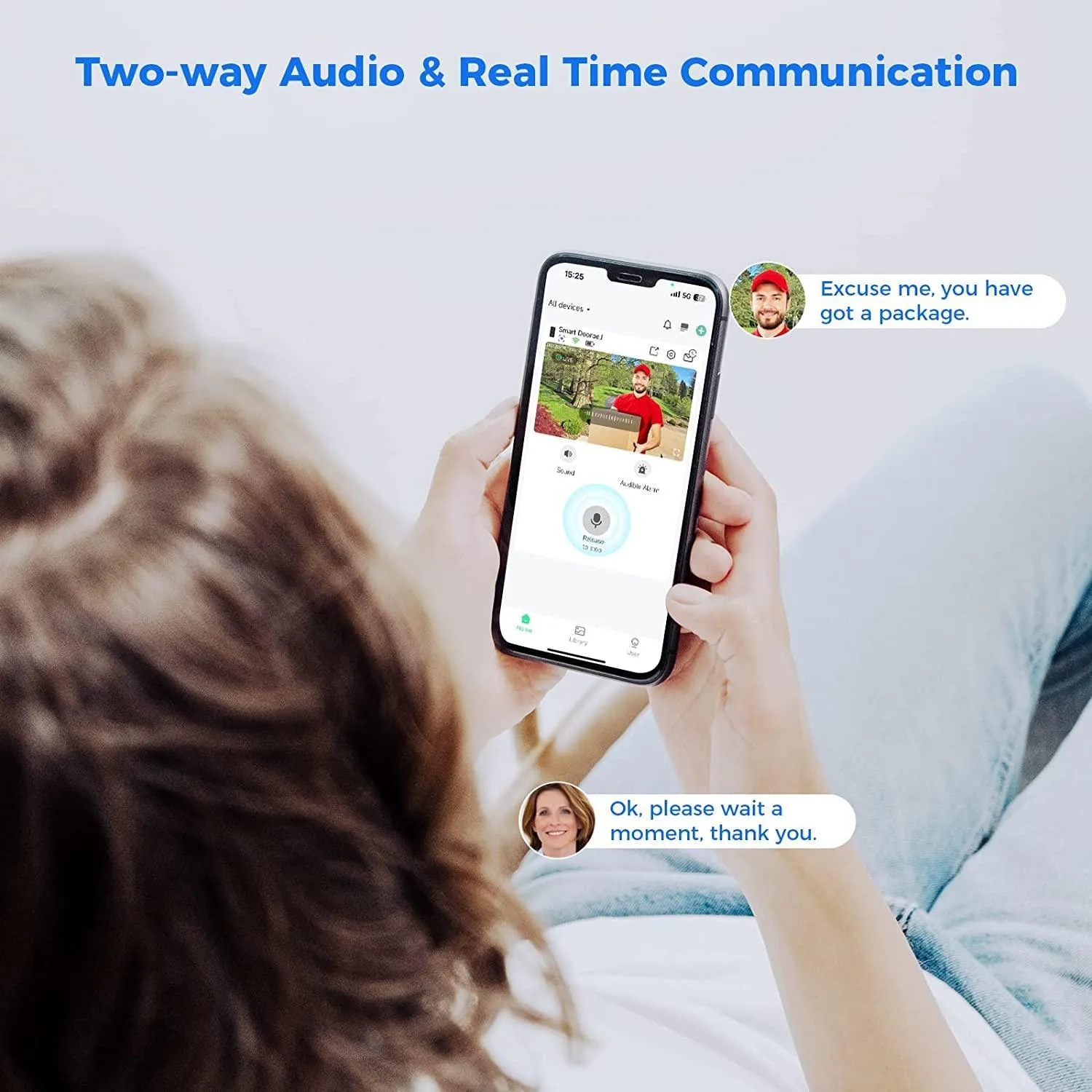 Hiseeu Wireless Doorbell Camera with Chime, Voice Changer, 2MP Video, PIR Detection, 100% Wire-Free Battery Powered, Anti-Theft Alarm, Night Vision, SD/Cloud Storage, Alexa/2.4Ghz WiFi Compatible.