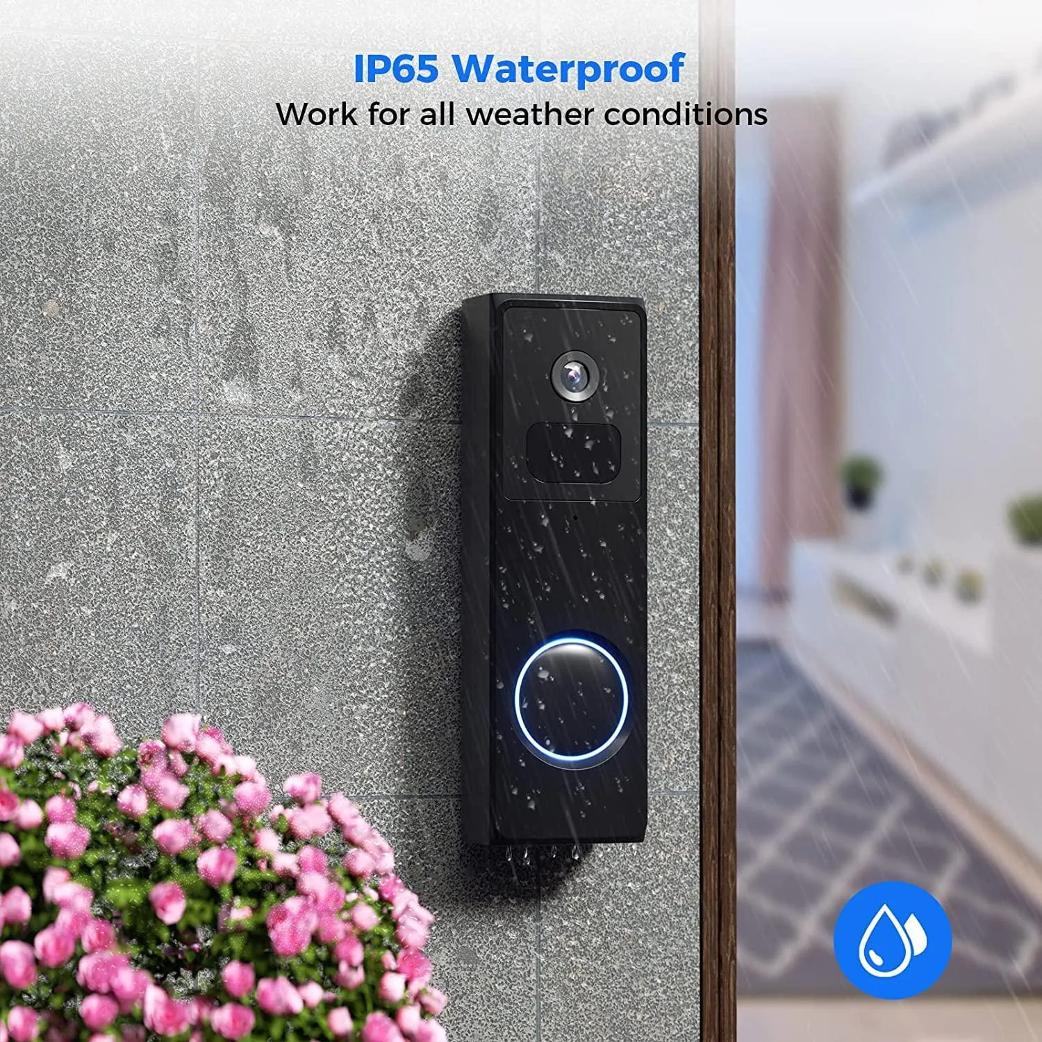 Hiseeu Wireless Doorbell Camera with Chime, Voice Changer, 2MP Video, PIR Detection, 100% Wire-Free Battery Powered, Anti-Theft Alarm, Night Vision, SD/Cloud Storage, Alexa/2.4Ghz WiFi Compatible.