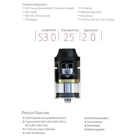 iJoy Combo RDTA - Includes 6 Build Decks & RDA Base FREE