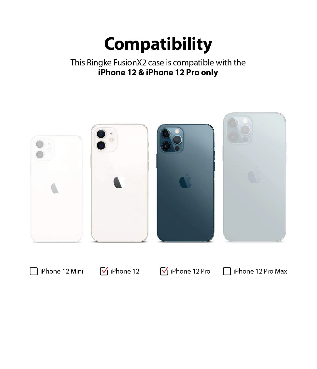 iPhone 12 / 12 Pro Back Cover Case | Fusion X2 Black
