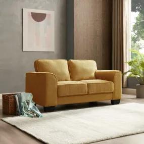 Jada Mustard Boucle Fabric 2 Seater Sofa