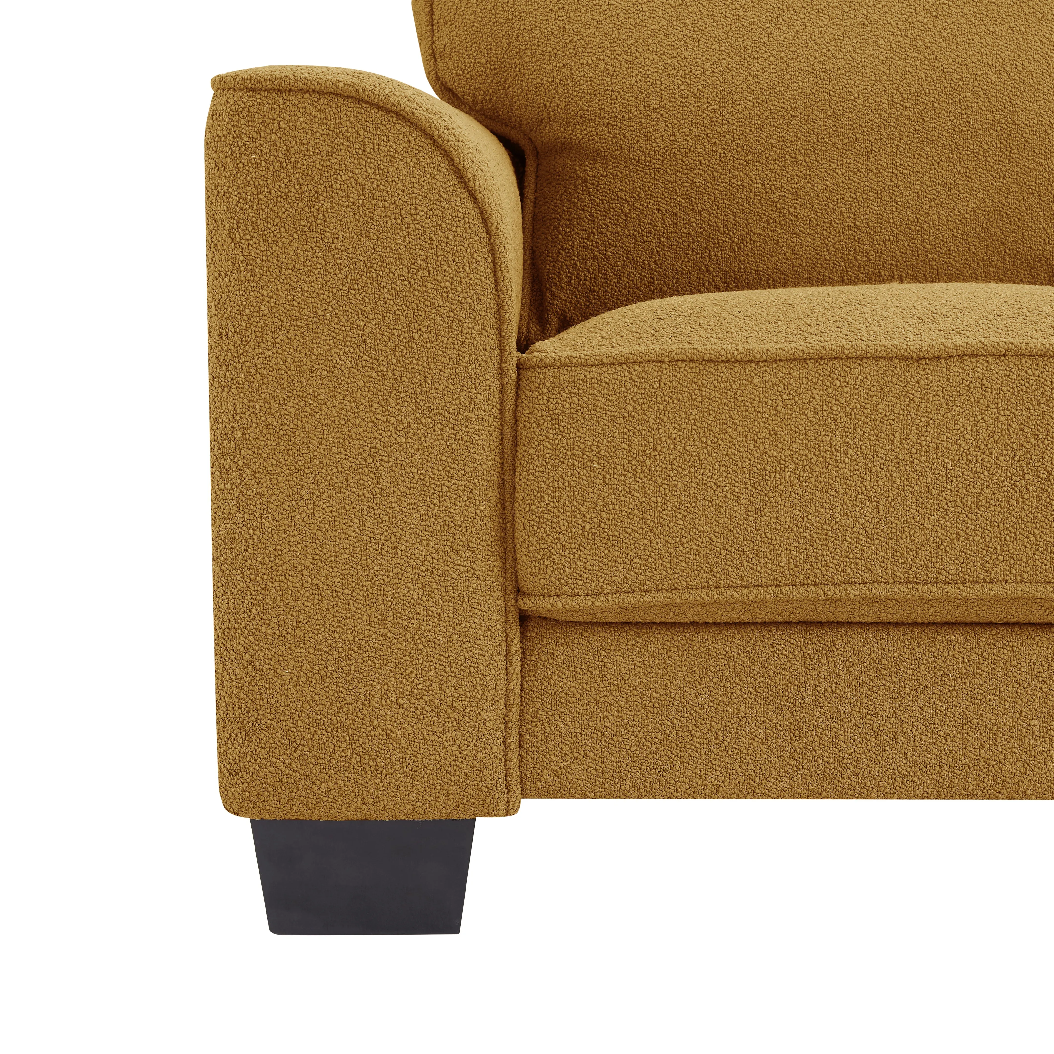 Jada Mustard Boucle Fabric 3 Seater Sofa