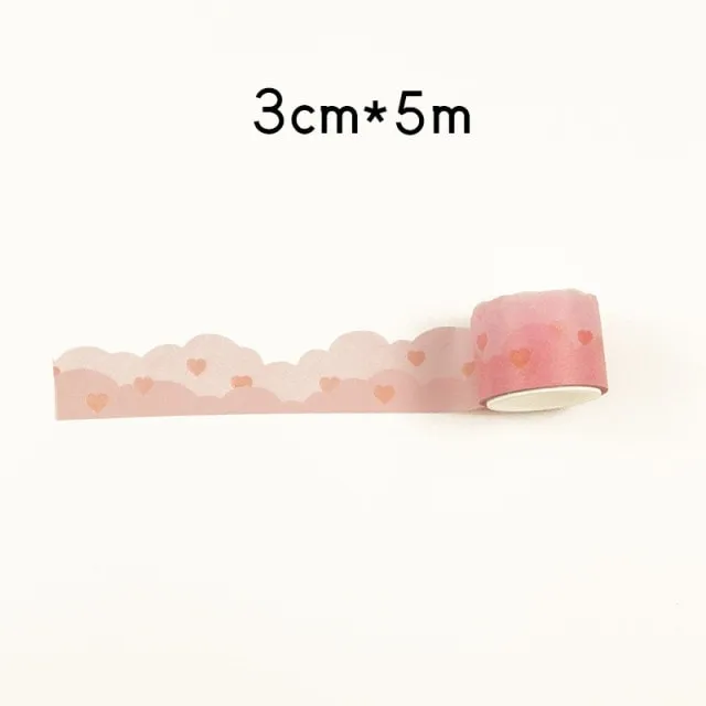 Kawaii Heart Cloud Adhesive Tape