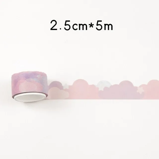 Kawaii Heart Cloud Adhesive Tape