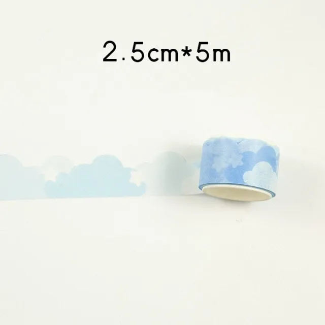 Kawaii Heart Cloud Adhesive Tape