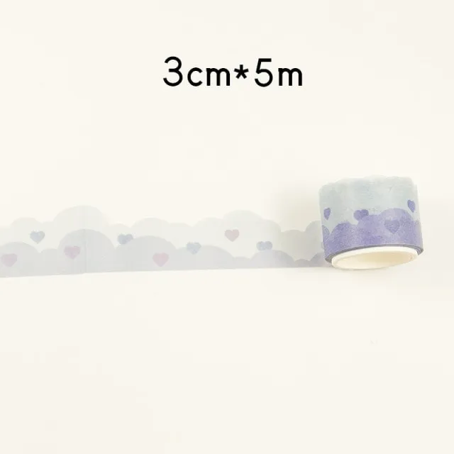 Kawaii Heart Cloud Adhesive Tape