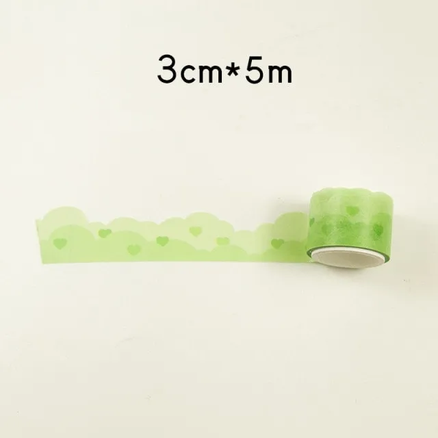 Kawaii Heart Cloud Adhesive Tape