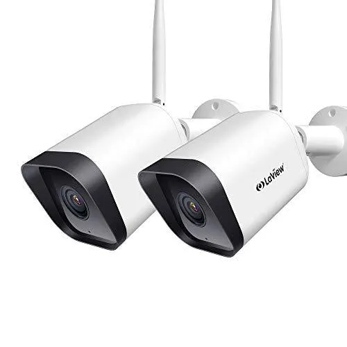 Laview Security Camera Outdoor 1080P HD,WiFi Cameras,Home Security Cameras with AI Human Detection,Two-Way Audio,Night Vision,ONVIF Protocol Compatible with Alexa,SD Slot&USA Cloud Storage(2 Pack)