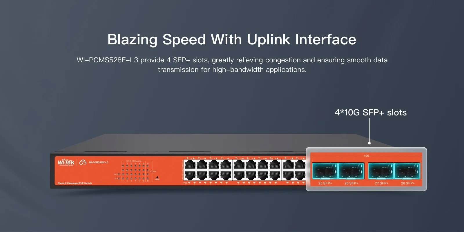 Layer-3 Managed Cloud Network Switch, PoE, 24 Port, 370W