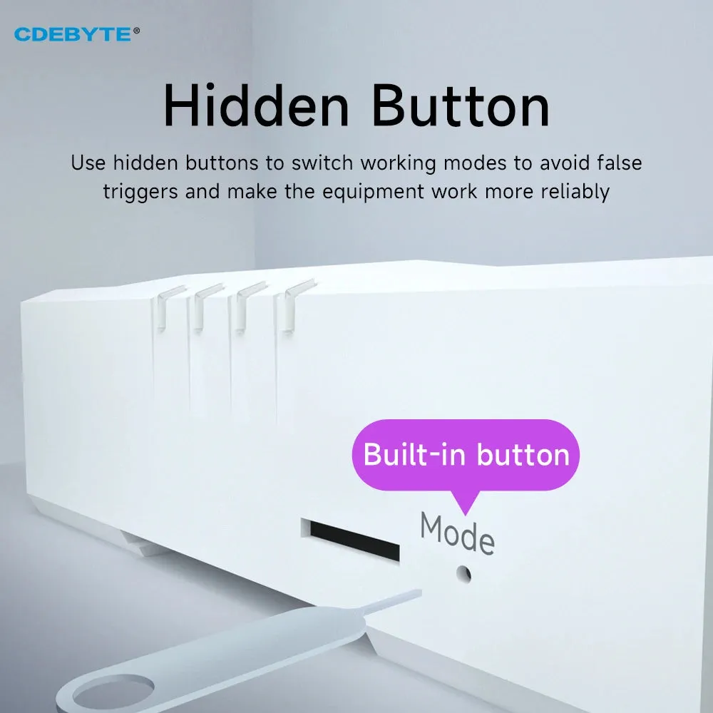 LoRa Wireless Modem 433MHz Ultra Small Size Rail Installation 30dBm 10KM CDEBYTE E95M-DTU(400SL30-485) RSSI LBT AT Command Modbu