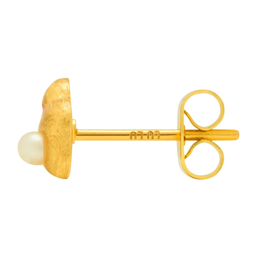 Magic Stone Heart earring 1 pcs - Gold plated