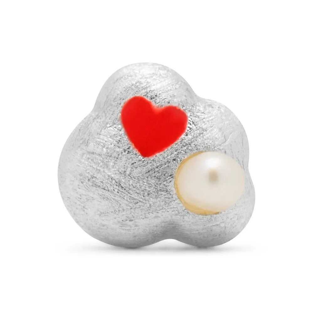 Magic Stone Heart earring 1 pcs - Silver Plated