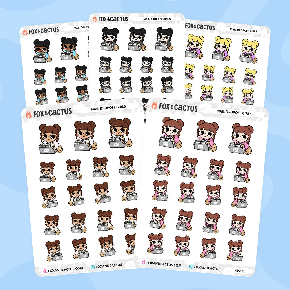 Mail Dropoff Kawaii Girl Stickers