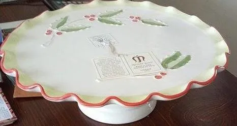 Maioliche Jessica Christmas  Ceramic Cake Server