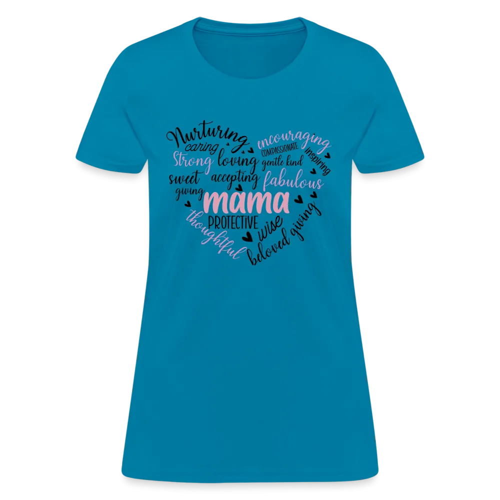 Mama Word Art Heart Women's T-Shirt