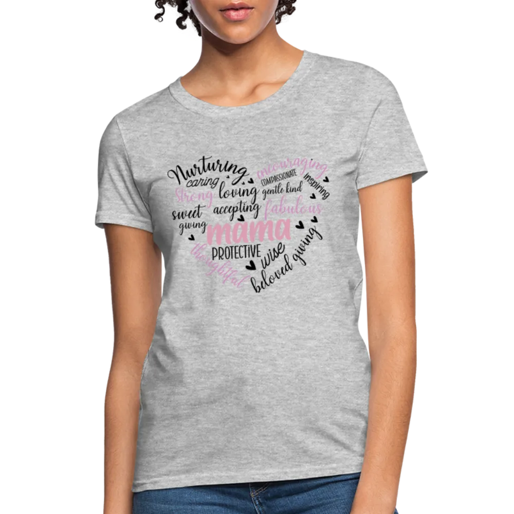 Mama Word Art Heart Women's T-Shirt