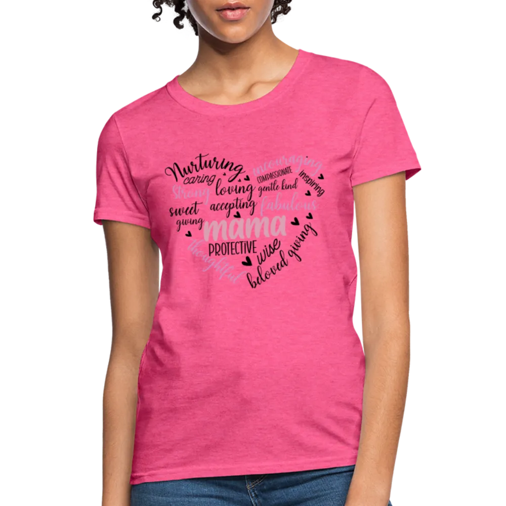 Mama Word Art Heart Women's T-Shirt