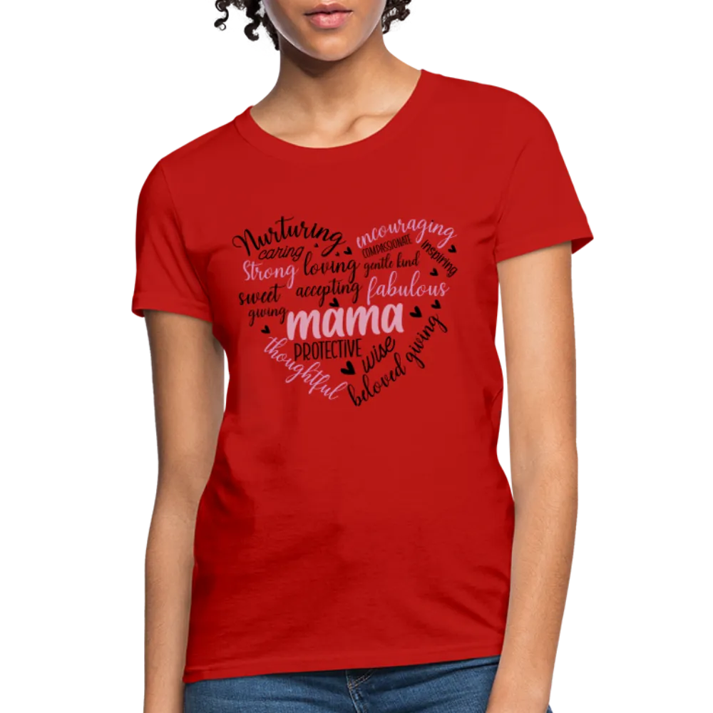 Mama Word Art Heart Women's T-Shirt