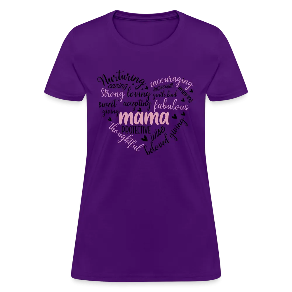 Mama Word Art Heart Women's T-Shirt