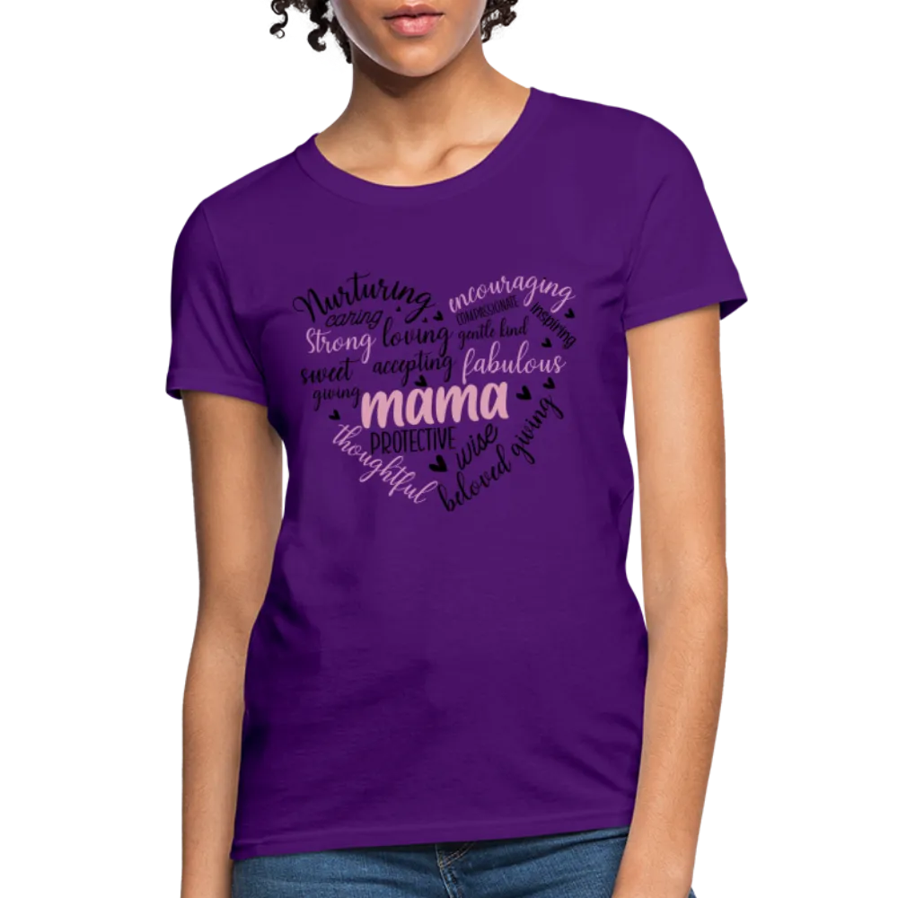 Mama Word Art Heart Women's T-Shirt