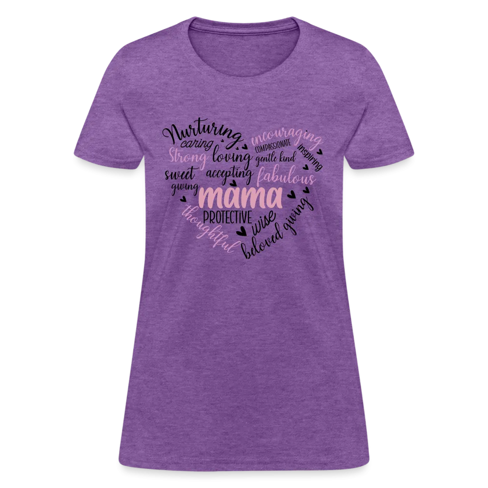 Mama Word Art Heart Women's T-Shirt