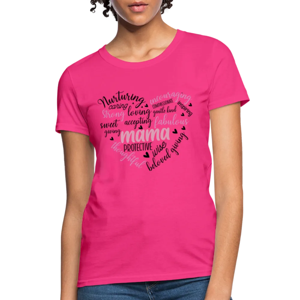 Mama Word Art Heart Women's T-Shirt