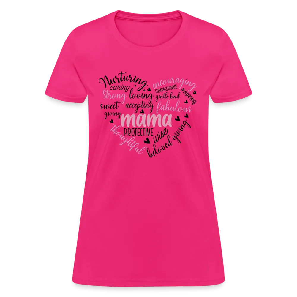 Mama Word Art Heart Women's T-Shirt