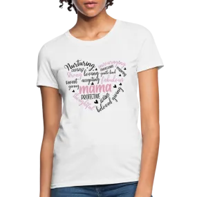 Mama Word Art Heart Women's T-Shirt