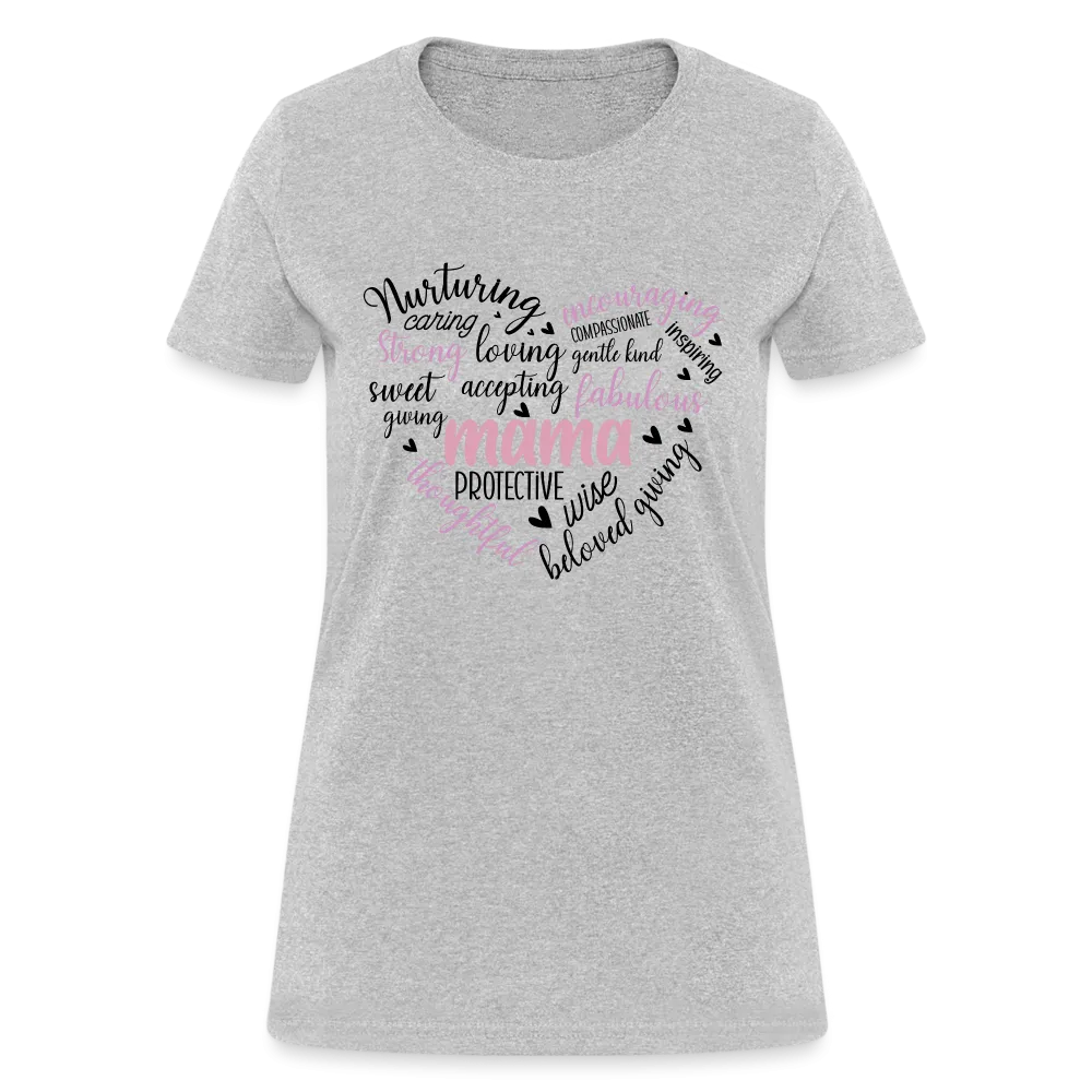 Mama Word Art Heart Women's T-Shirt