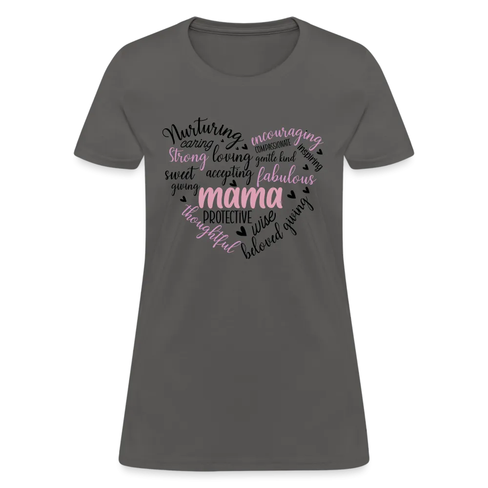 Mama Word Art Heart Women's T-Shirt