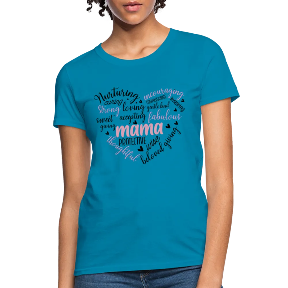 Mama Word Art Heart Women's T-Shirt