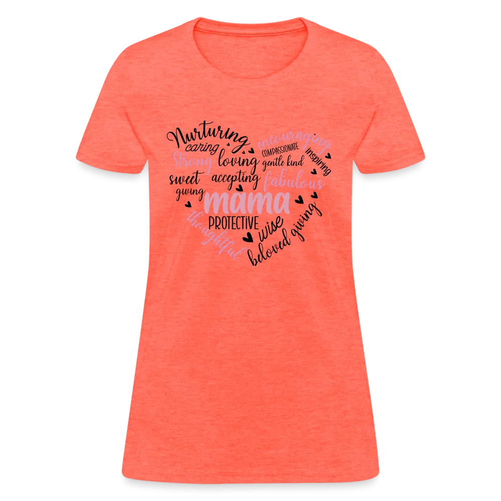 Mama Word Art Heart Women's T-Shirt