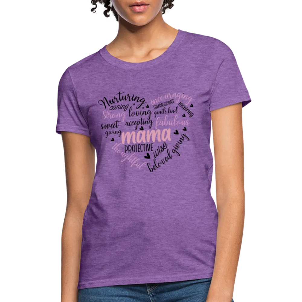 Mama Word Art Heart Women's T-Shirt