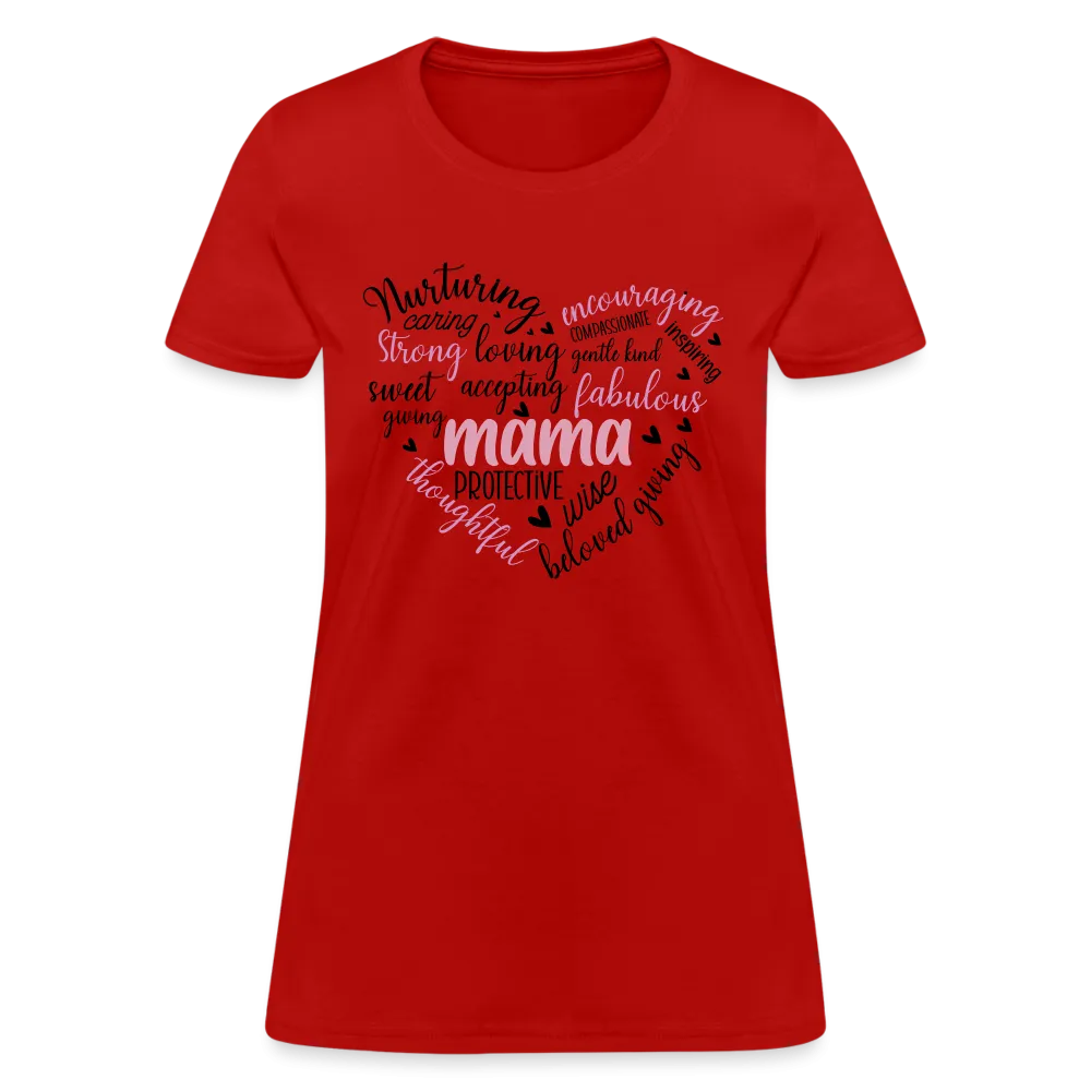 Mama Word Art Heart Women's T-Shirt