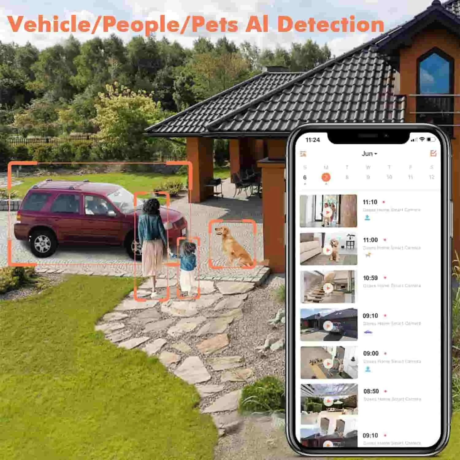 Mini 1080P Wireless Battery Powered Security Camera with Solar Panel for Indoor Outdoor Use Dzees CG6BK