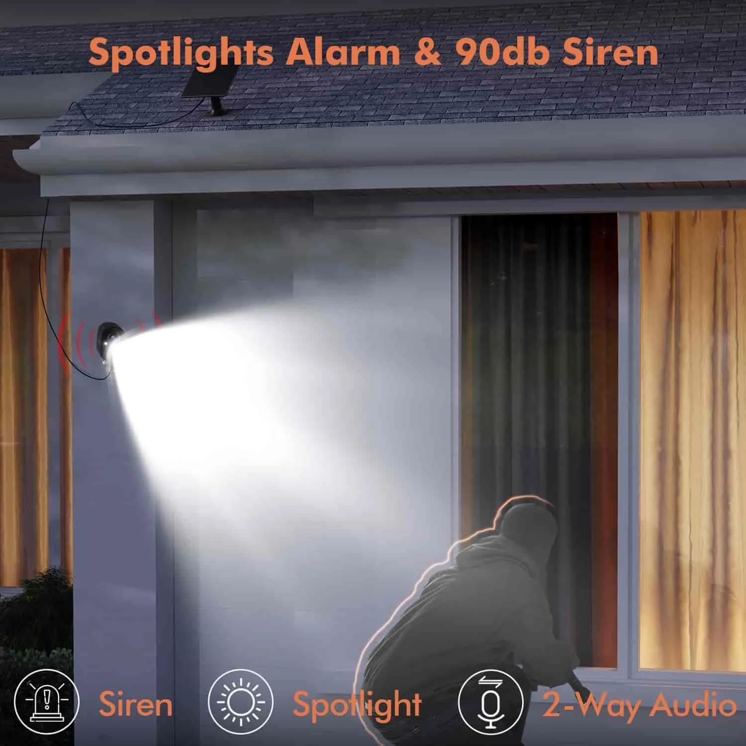 Mini 1080P Wireless Battery Powered Security Camera with Solar Panel for Indoor Outdoor Use Dzees CG6BK