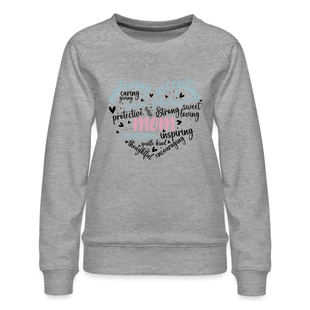 Mom Word Art Heart Women’s Premium Sweatshirt