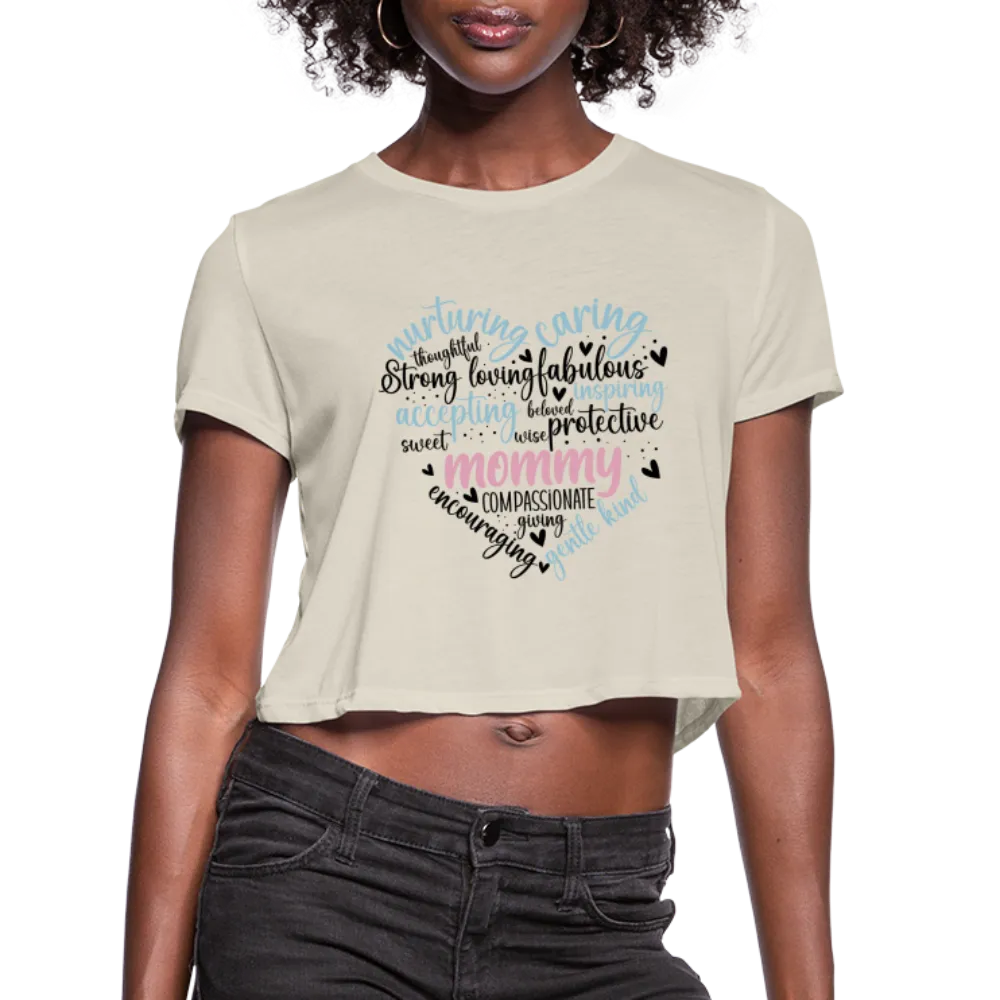 Mommy Heart Wordart Women's Cropped T-Shirt
