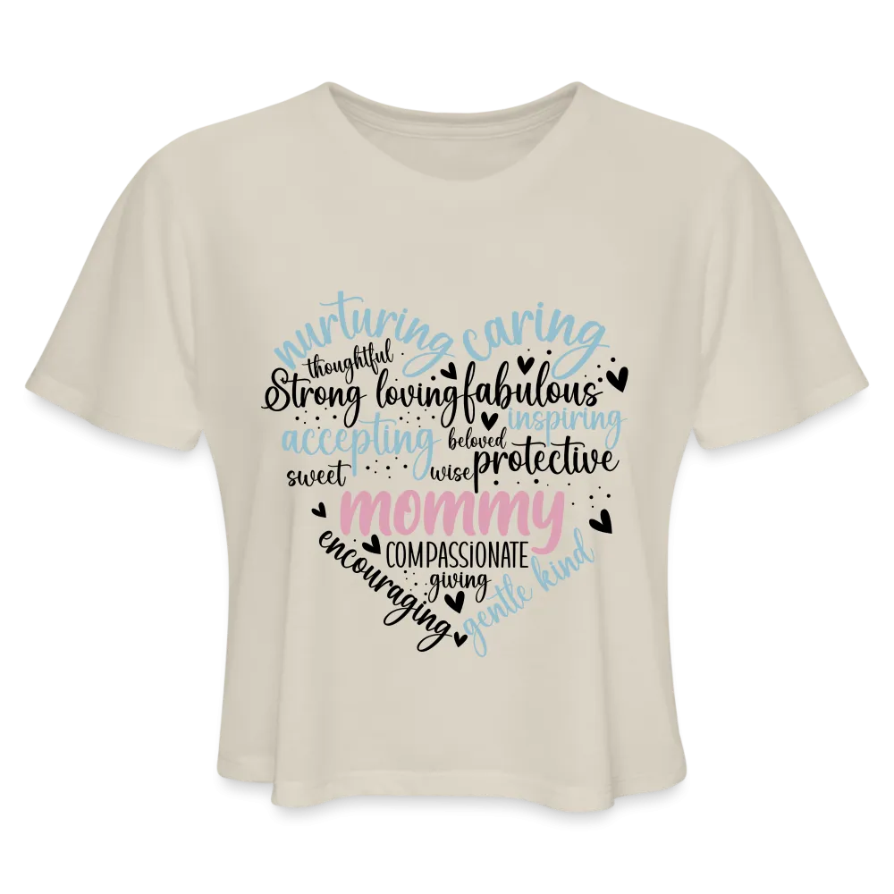 Mommy Heart Wordart Women's Cropped T-Shirt