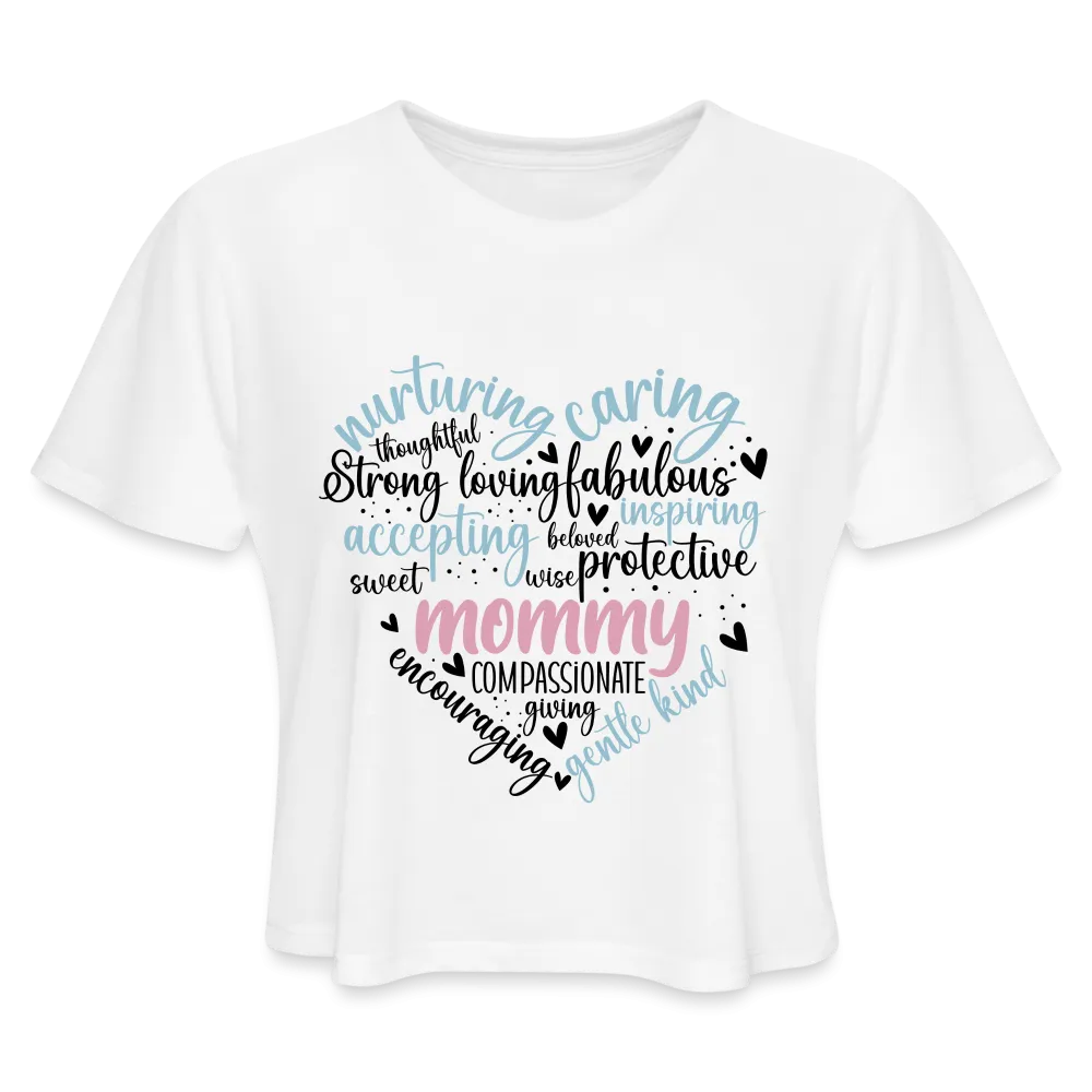 Mommy Heart Wordart Women's Cropped T-Shirt