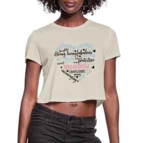 Mommy Heart Wordart Women's Cropped T-Shirt