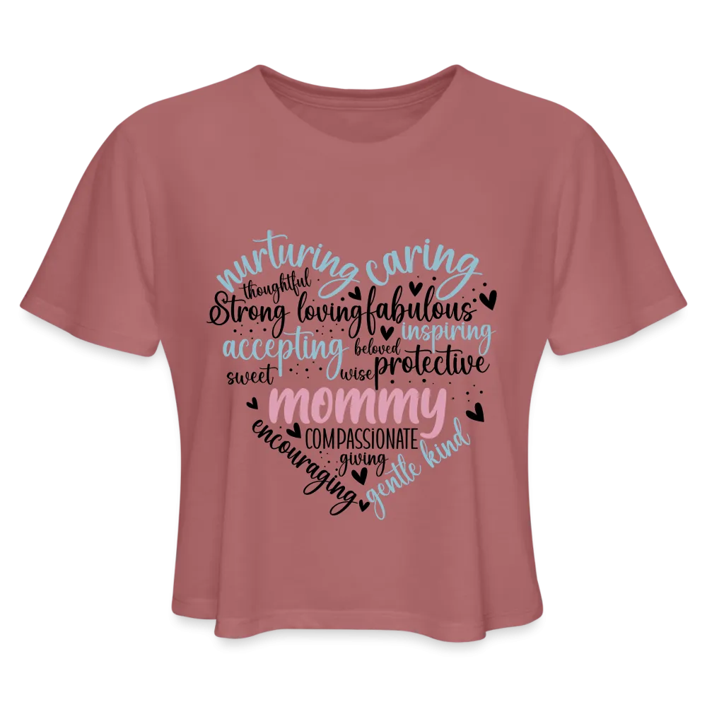 Mommy Heart Wordart Women's Cropped T-Shirt