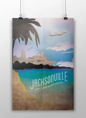 NAVAL STATION JACKSONVILLE VINTAGE ART PRINT