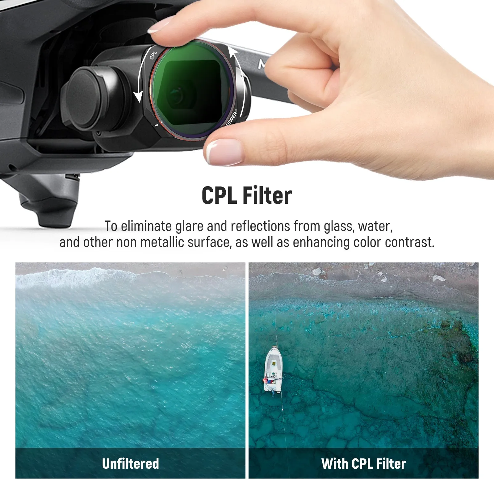 NEEWER 6 Pack ND/CPL Filter Set compatible with DJI Mavic 3 Classic
