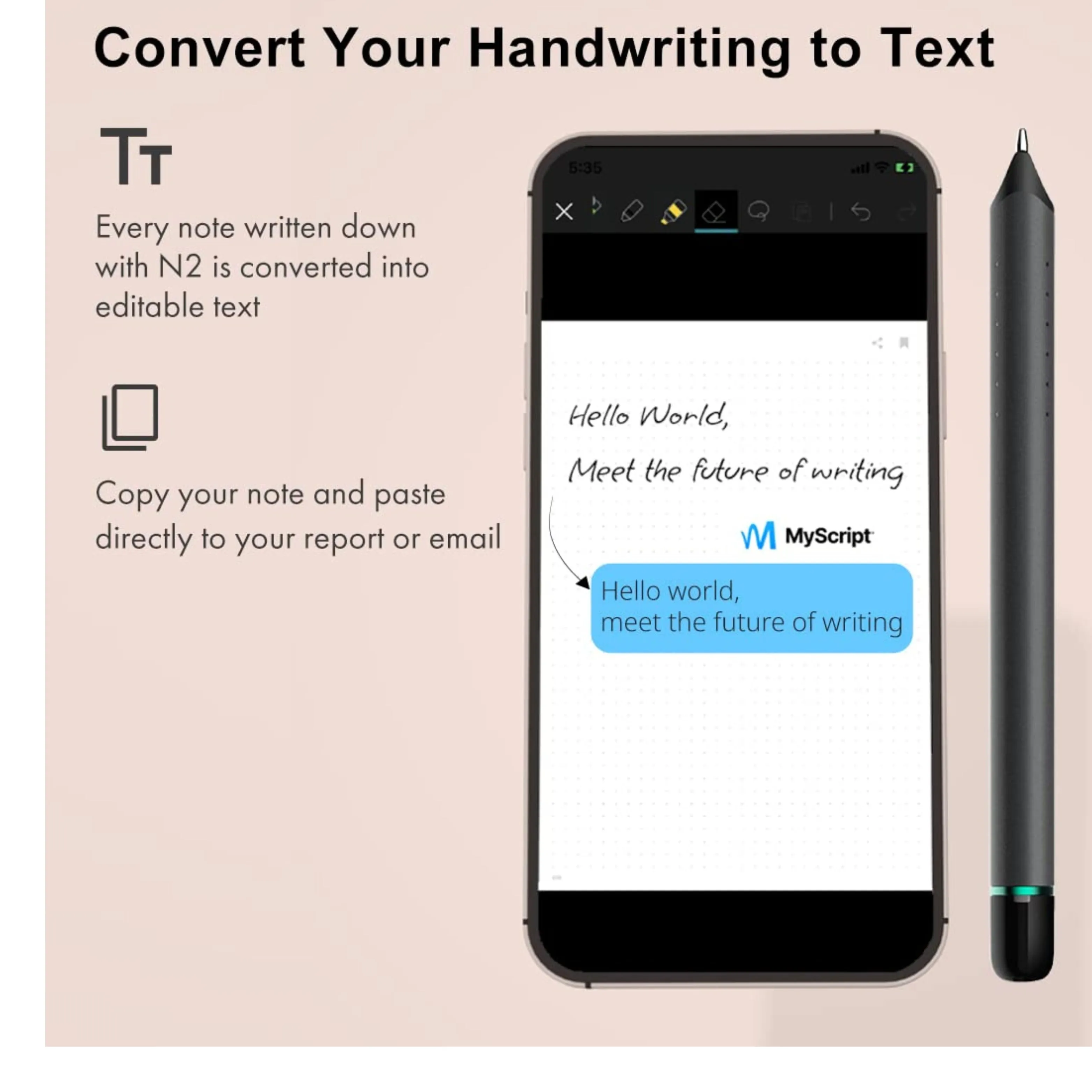 Neo Smartpen N2 Aluminum and Stainless Steel Wireless Digital Pen with 100 MB Internal Memory iOS/Android Smartphones and Tablets