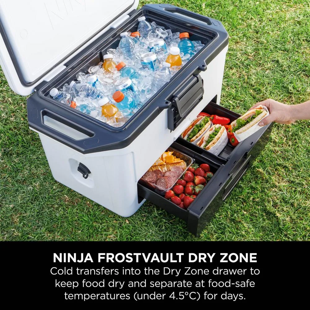 Ninja FB151UKWH FrostVault 50QT 47L Hard Cooler with Dry Zone Cloud White