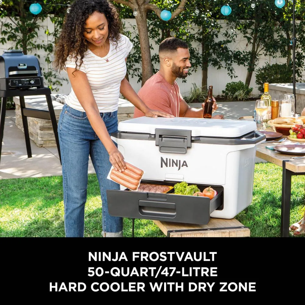 Ninja FB151UKWH FrostVault 50QT 47L Hard Cooler with Dry Zone Cloud White