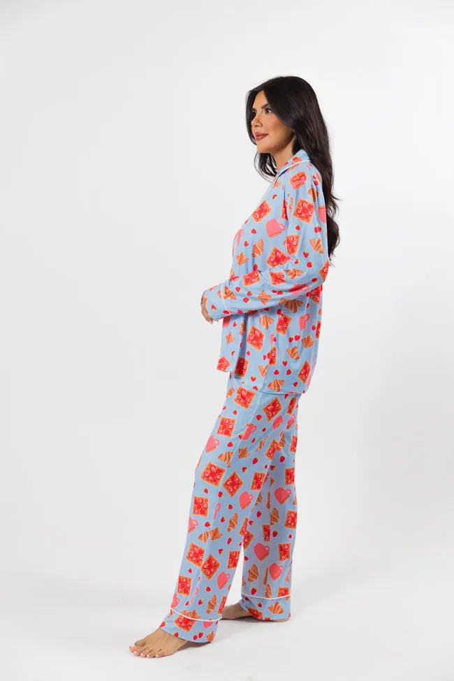 On A Cloud In Girl Brunch Plush Knit Pajama Set